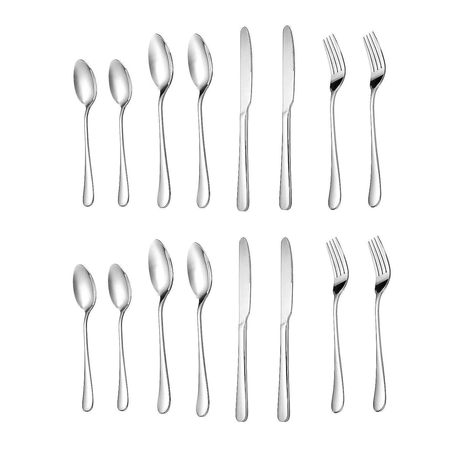 

Набор серебряных ложек Премиальный набор столовых приборов из нержавеющей стали Зеркально полированный набор столовых приборов Прочный набор столовой посуды для еды для дома и кухни