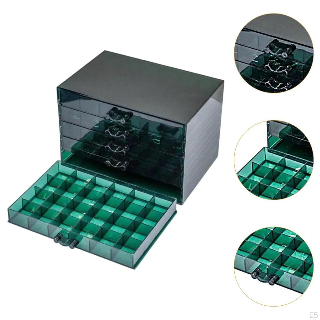 Schmuckorganizer Nail Art Aufbewahrungsbox 120 Fächer Fach Displaykoffer für Glitzer Ringe