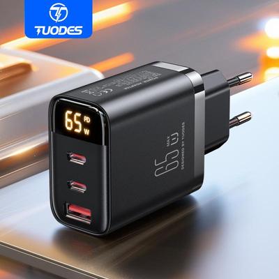 TUODES 65w GaN USB Charger PPS PD USB Type C Fast Charging QC4.0 Quick Charge For iPhone 16 Macbook Air Tablet Samsung Xiaomi Laptop
