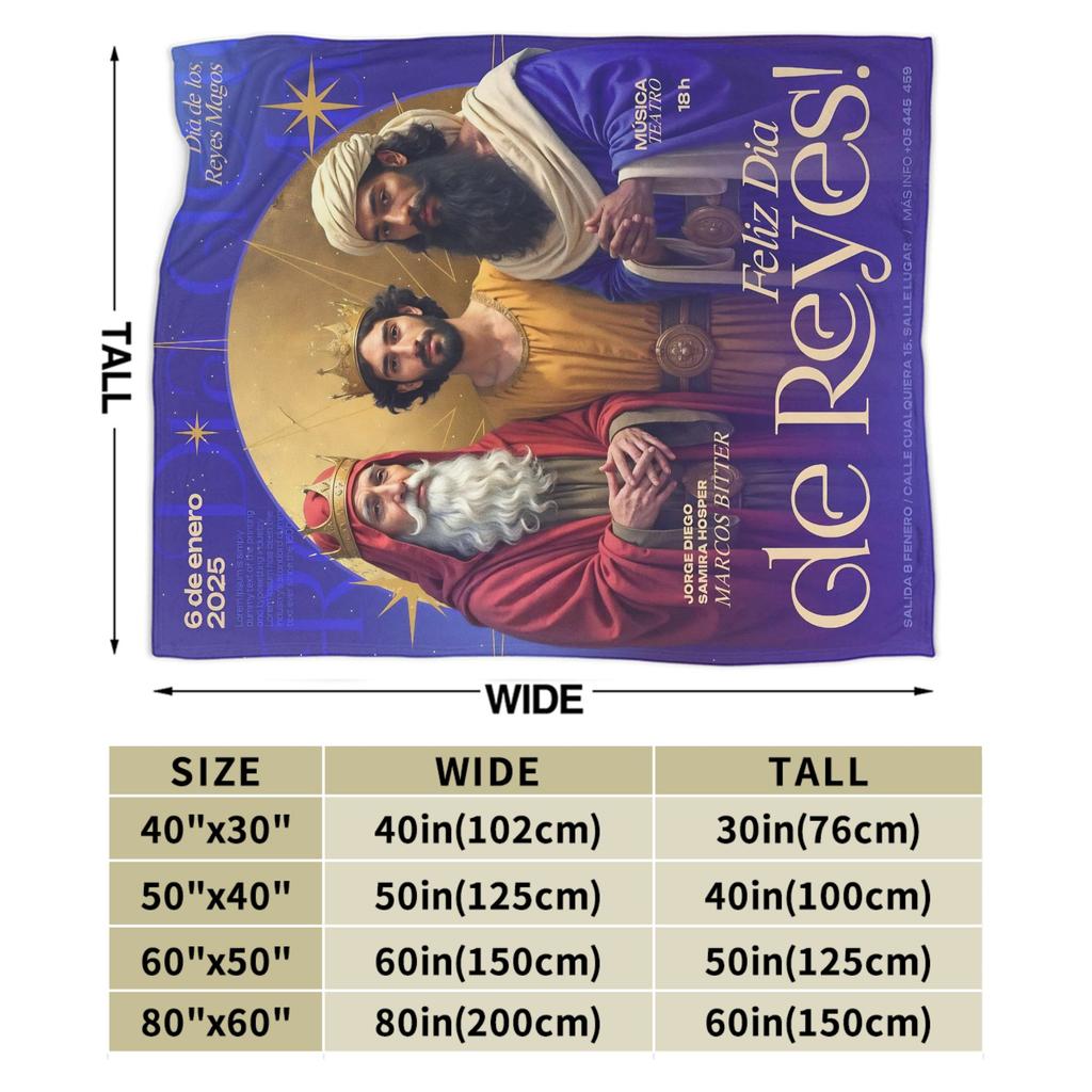 Día de los Reyes Magos Blanket Super Soft Cozy Throw Blankets for Sofa 50x60 Inch Multiple Sizes Bedspreads
