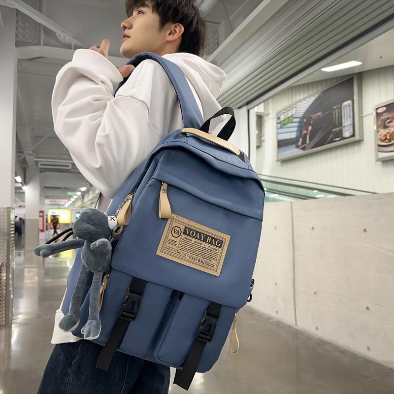 Boys Girls Backpack Letter Large Capacity High School Student Schoolbag