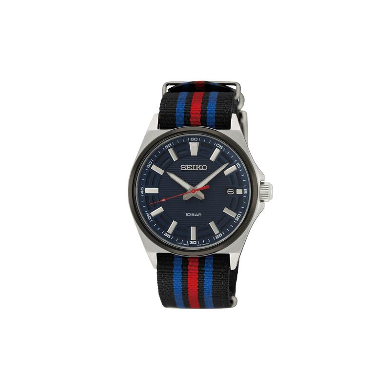 SEIKO Motorsport Series 100m Waterproof Quartz Fabric Strap Men s Watch Blue Dial SUR509P1 синий