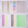 12Pcs/1pcs Nail Lines Strip Stickers Gold/Silver Metal CurveStrip Tape Decals Self-Adhesive Slider DIY Manicure Nail Art Sticker