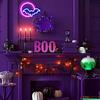 Halloween Neon Sign, Moon and Bat LED Neon Lights, USBPowered Halloween Decoration Neon Lights, Halloween Wall Decor for Halloween, Bar, Party,