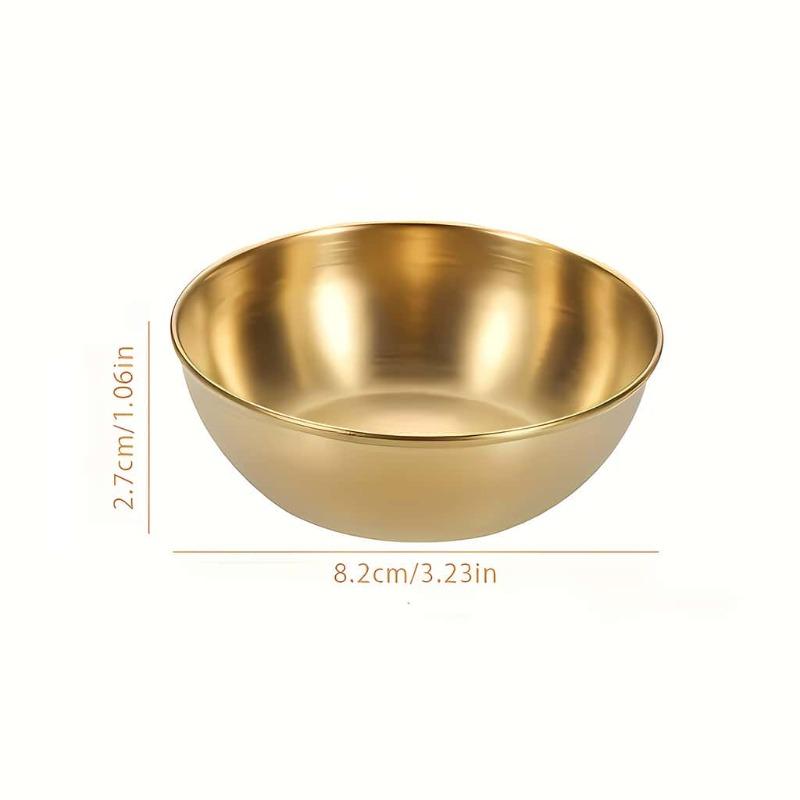 

Stainless Steel Gold Tone Dipping Trays Set, Sushi, Fried Chicken, Ketchup, BBQ Sauce Dishes, Butter Dish, Condiment Plates 6PCS Golden Saucers золотой