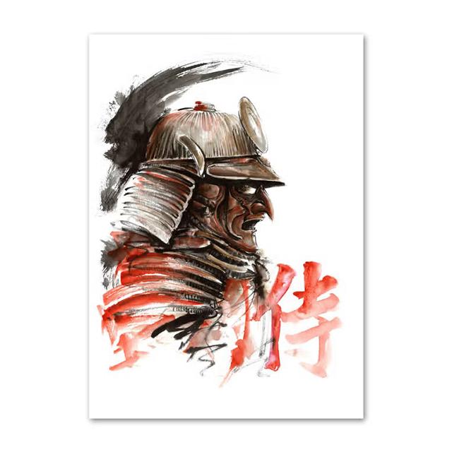 Japanese Minimalist Black Shotokan Samurai Karate Art Ink Canvas Painting Posters and Prints Wall Pictures for Living Room Decor