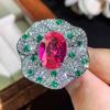 Jewelry Ring Jewelry Color Treasure Ruby Rose High Sense Women'S Light Luxury