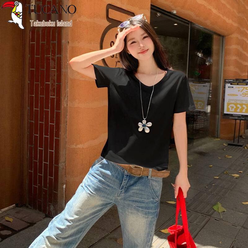 Women s V-Neck Loose Fit T-Shirt M