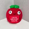 1/3Pcs Positive Energy Knitted Tomato Handmade Doll With Card Funny Crochet Room Decoration Frend's Gifts