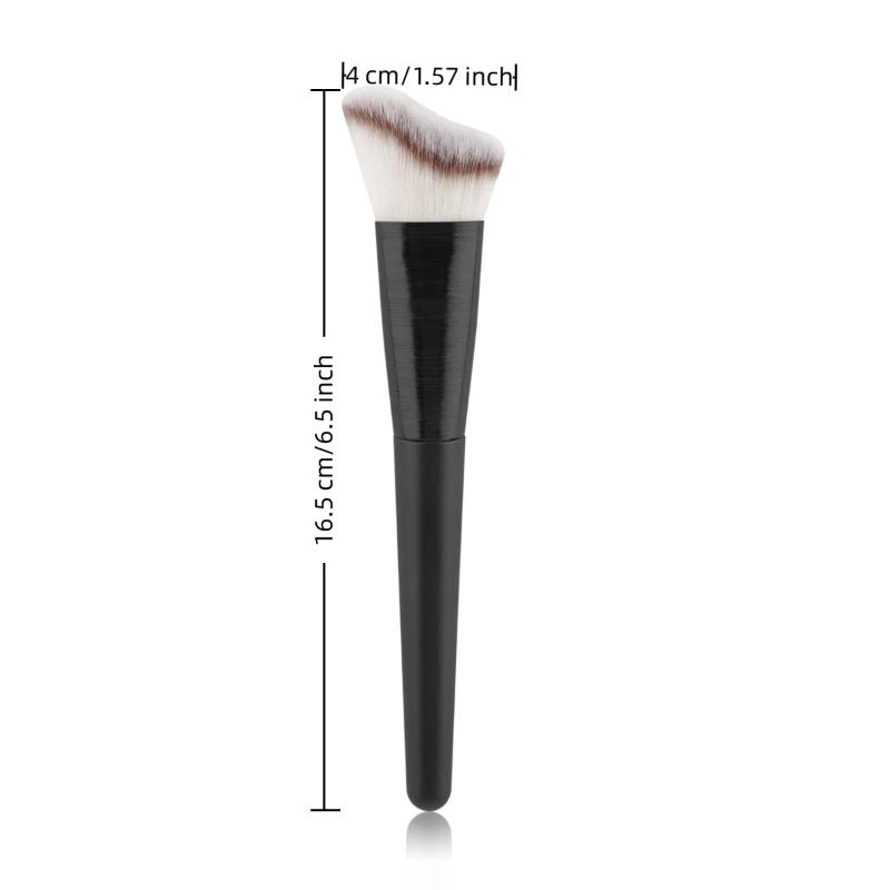 Foundation Pinsel Mit Wellenförmigem Kopf Zum Verblenden Von Flüssiger, Cremiger, Puder-Wangenknochen Kieferpartie, Große Premium Dichte Synthetische Borsten
