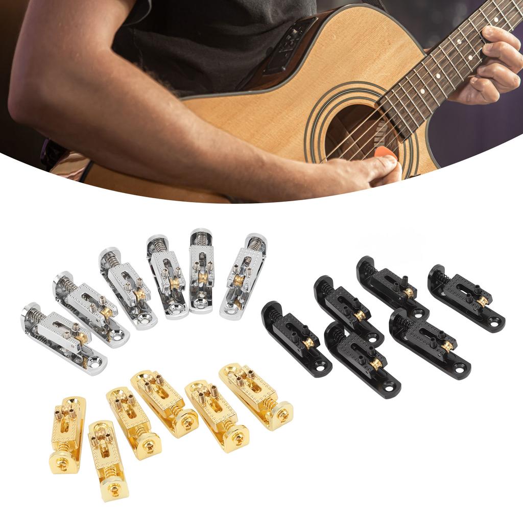 6Pcs Guitar Bridge Saddle Metal Height Adjustable 3 4 5 6 7 String Electric Guitar Bridge Saddle for