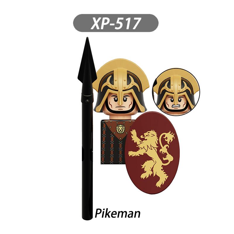 Medieval House of Casterly Rock Figures Warrior Armored Soldiers Army Weapons Helmet Blocks Bricks Toys