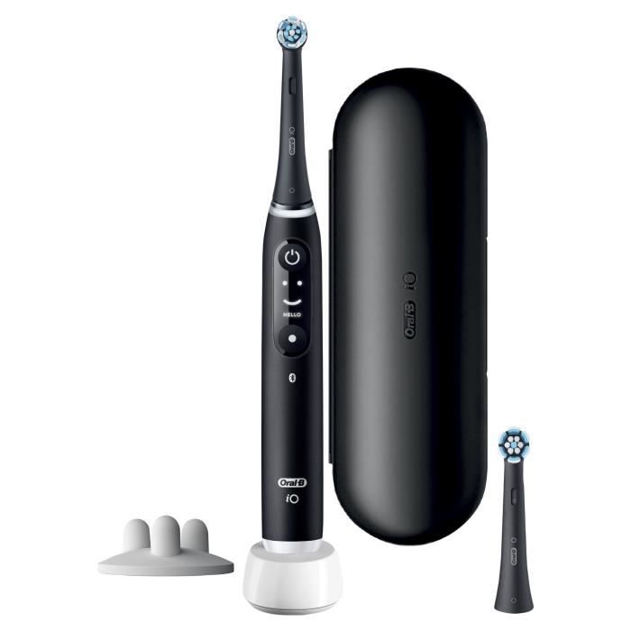 Brosse à Dents Électrique Oral-B iO 6 Noire - 3 Brossettes - 5 Modes de Brossage - Minuterie Intégrée