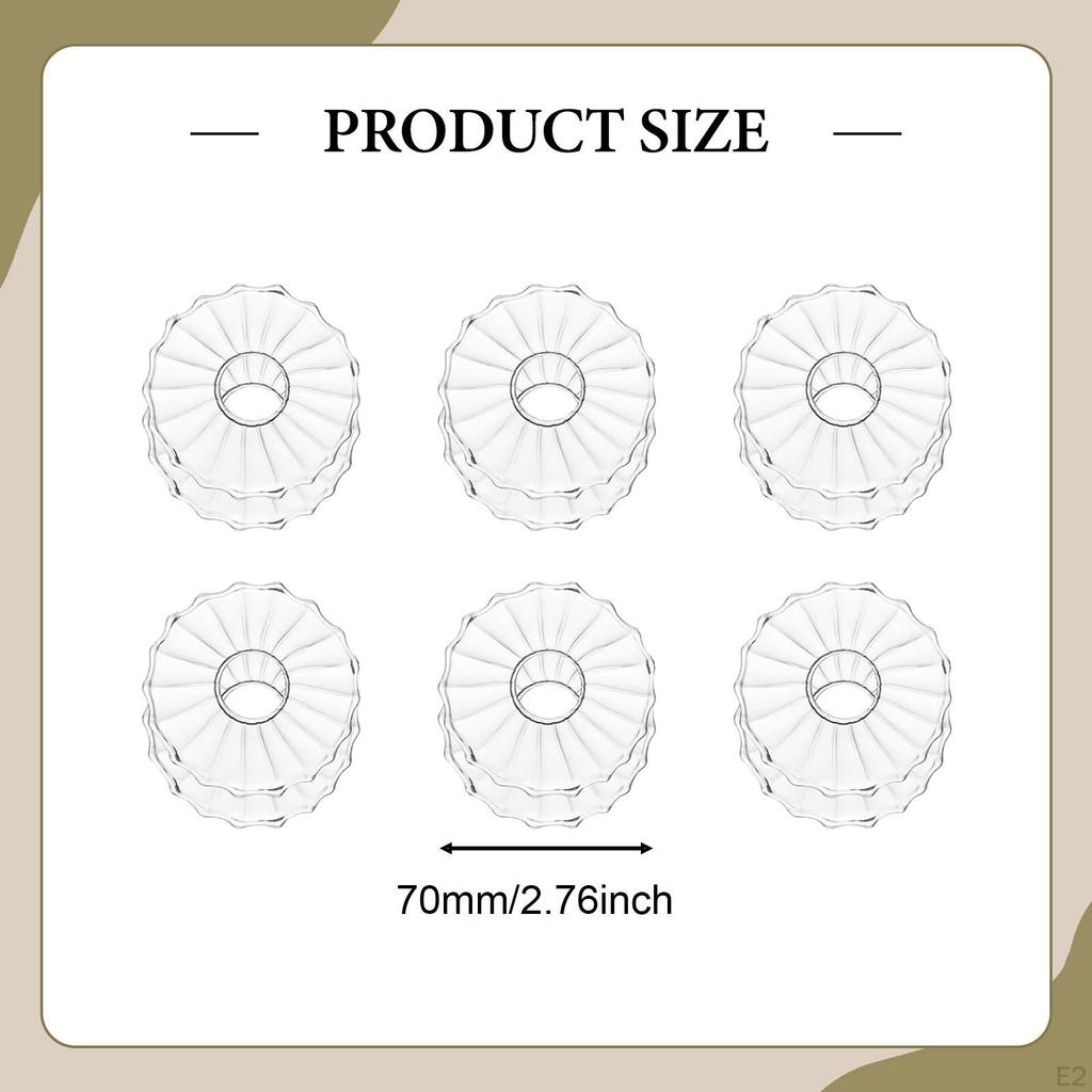 6 Pieces Candle Drip Protectors Catcher Rings Tray for Candlesticks Disc Glass Bobeches