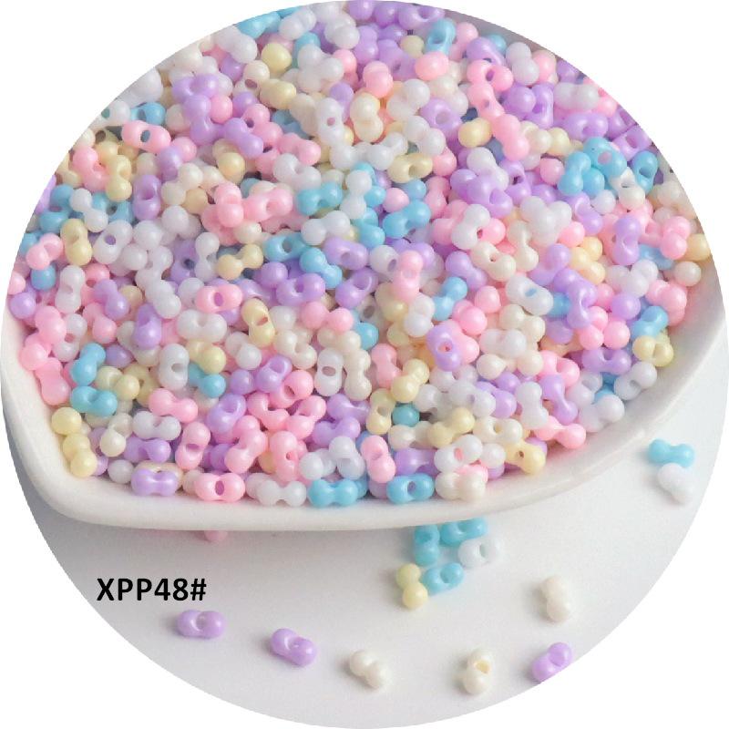 2x4mm Solid Color Glass Peanut Beads for DIY Jewelry & Hair Accessories