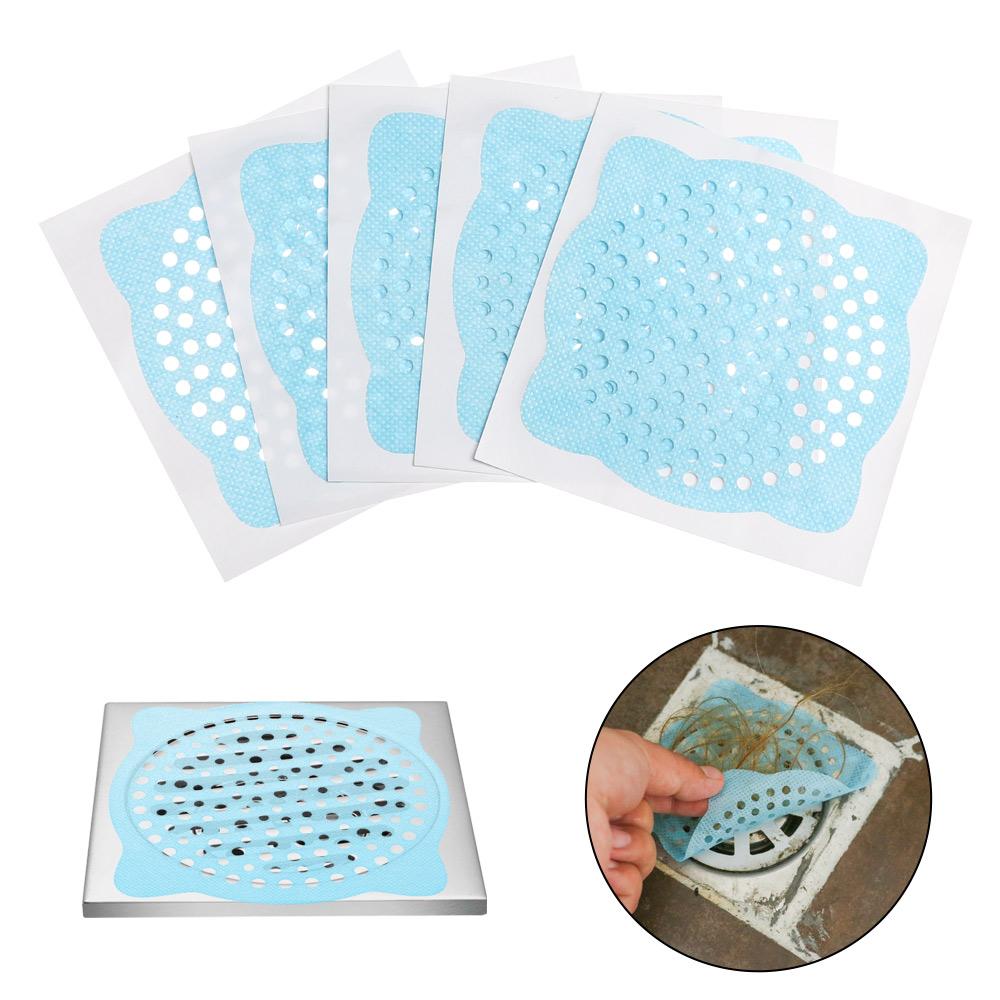 10 pcs Bathtub Disposable Sink Shower Bath Hair Catcher Mesh Stickers Filter Floor Drain Cover