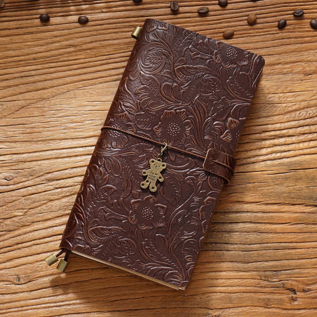 2026 Retro Carved Cowhide Travel Notepad Handmade Notebook Stationery Handbook Creative Diary