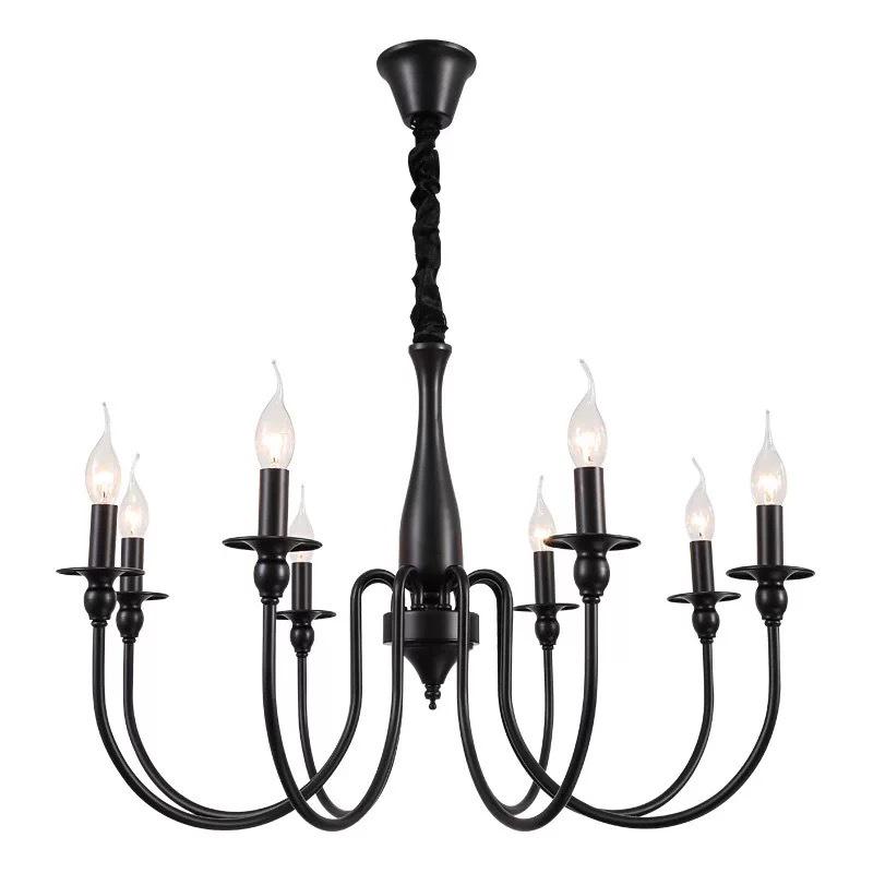 American Vintage Wrought Iron Chandelier for Living Room, Dining Room, or Bedroom