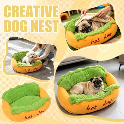 Cama para Mascotas con Forma de Perrito Caliente para Perros Pequeños y Gatos, Sofá para Perros Lindo con Funda Suave de Felpa