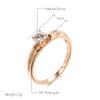 Klassische Braut Eheringe Roségold Farbe Weiß Natürlicher Zirkon Schlichter Koreanischer Ring für Damen Täglicher Feinschmuck
