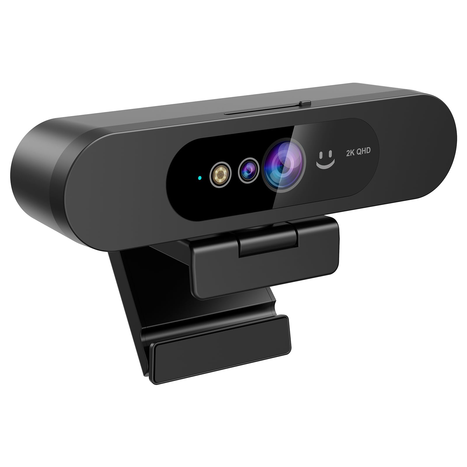 

2K PC Windows Hello Face Recognition Webcam with Noise Cancelling Privacy 92 Degree Field of Plug and Perfect for Live Compatible with Multiple чорний