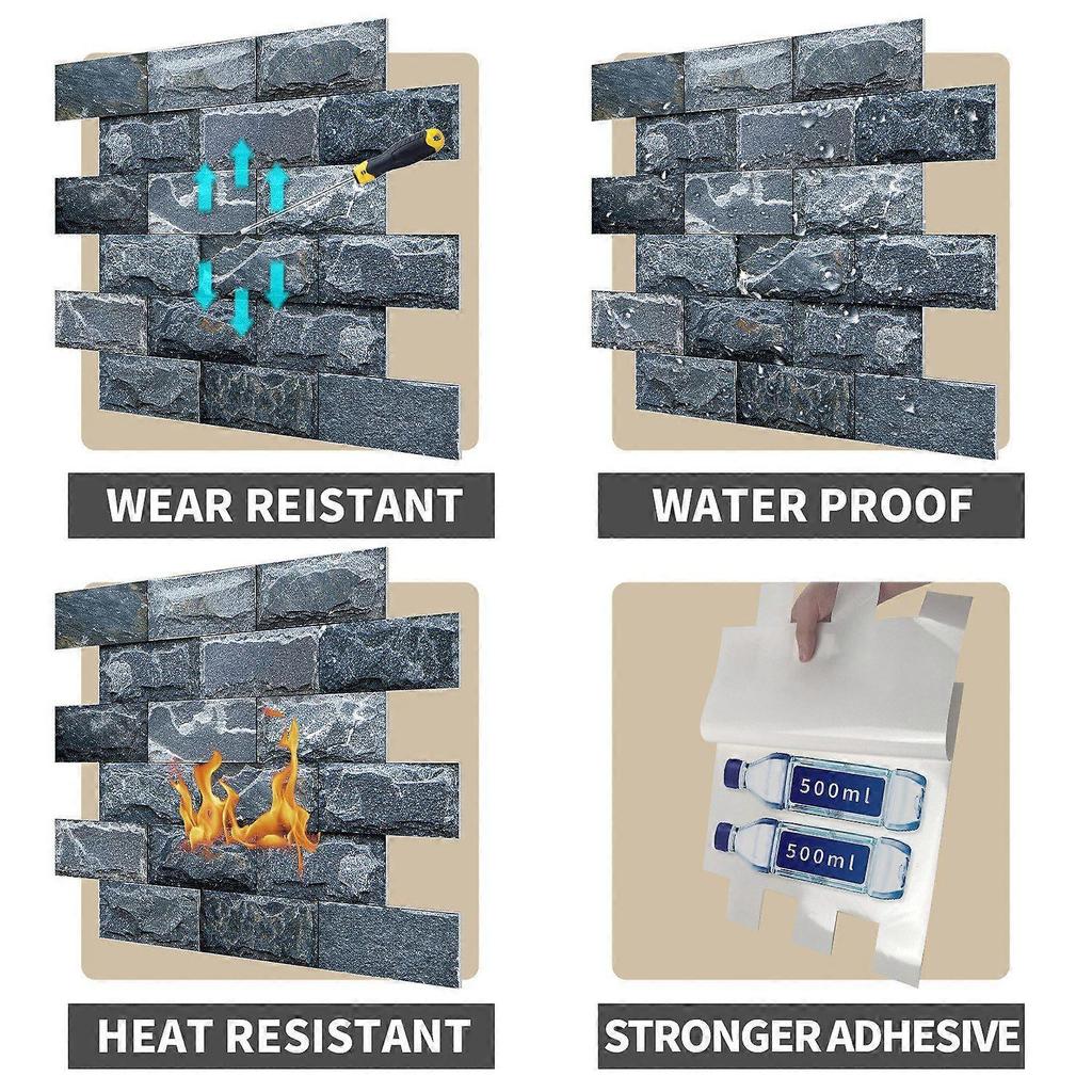 10 Pieces 3D Wall Stickers, 5-layer Design Tile Stickers, Modern Home Decor Ideas