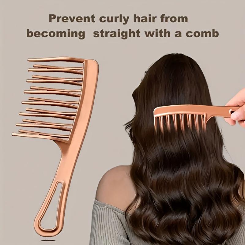 Large Double-Tooth Comb for Curly Hair Electrostatic Smooth Styling Tool with Comfortable Handle Durable Plastic Teeth Suitable for Long Curls