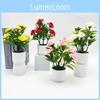 Rose Flower Plastic Fake Potted Plant Bonsai For Tabletop Decor And Use Event