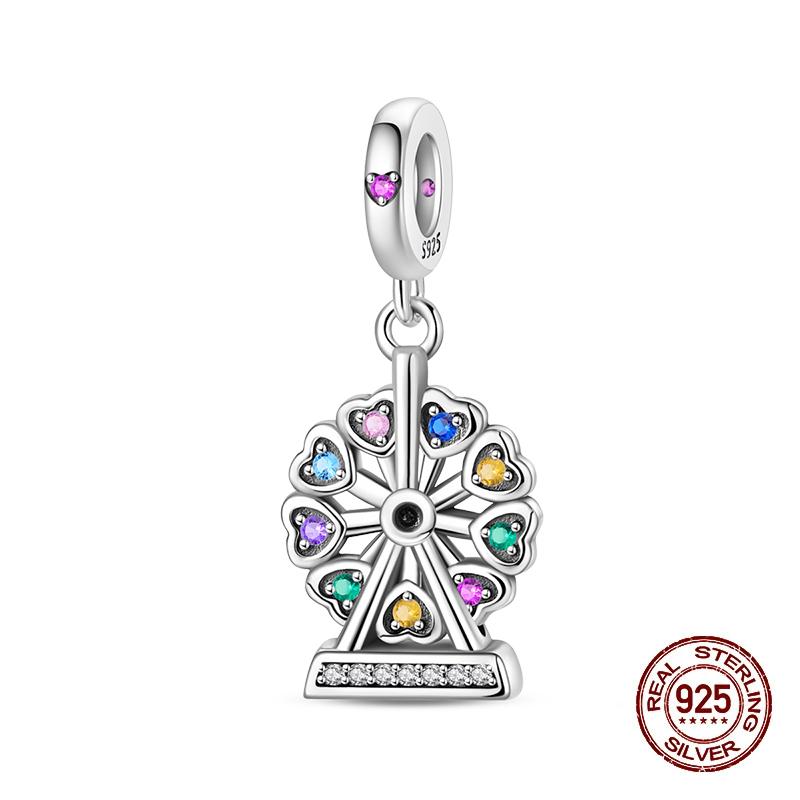 Amusement Park Series Copper Carousel Ferris Wheel Circus Charms Beads Fit 3Mm Original Bracelets Fine Diy Jewelry