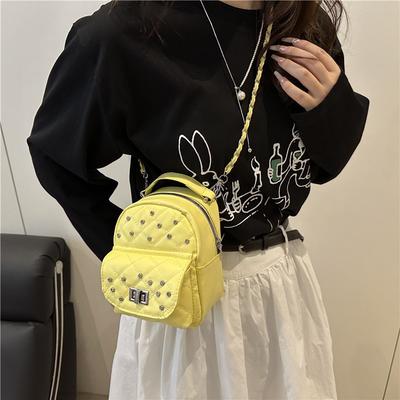 Fashion Portable Small Bag Women's New Diamond Chain Backpack Crossbody Casual Versatile Multi-purpose Bag