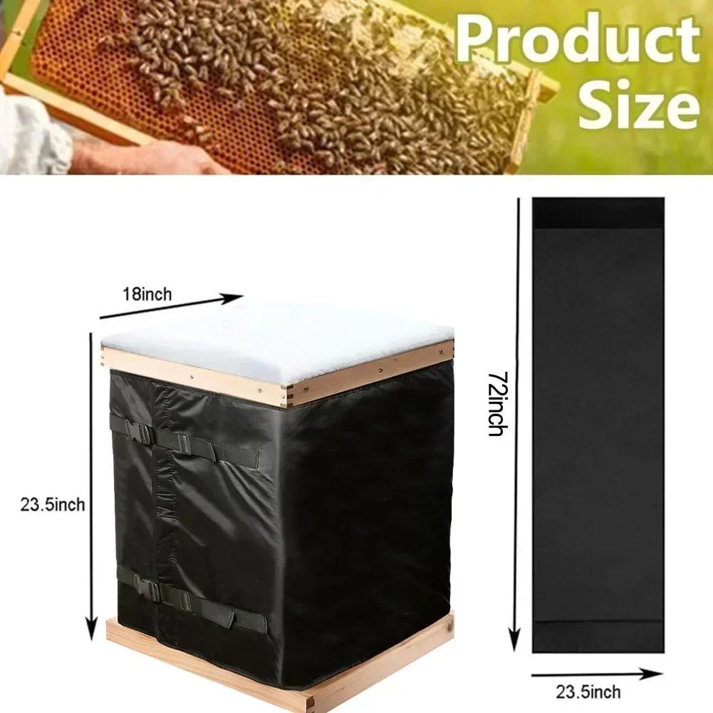 Waterproof Winter Beehive Cover with Adjustable Fit Insulation for Outdoor Bee Box Protection 600D Oxford Cloth Pearl Cotton