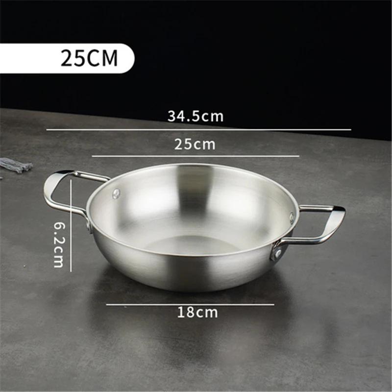 Commercial Stainless Steel Instant Noodle Pot Domestic Seafood Soup Pot Alcohol Stove Small Hotpot Korean Ramen Pot