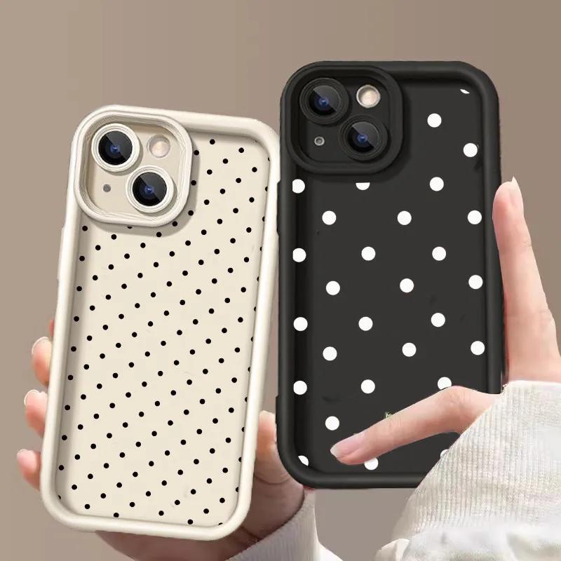 Hülle Für IPhone 16 13 15 11 12 14 17 Pro Max 16 Plus 17 Air 17 Pro 13 Mini 16E Niedliche INS Erdbeere Pünktchen Silikonhülle
