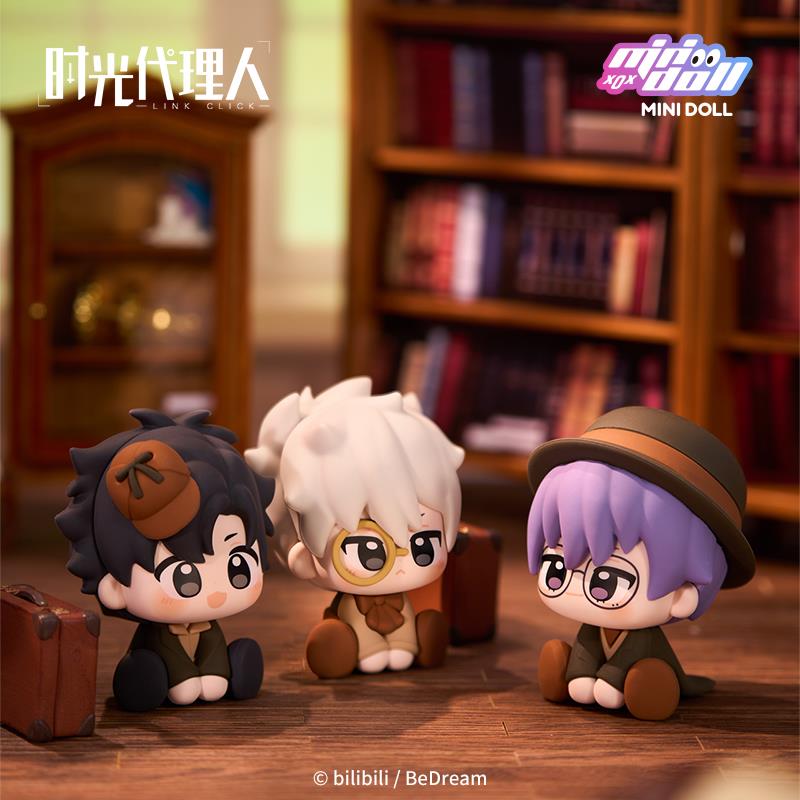 Authentic Link Click Minidoll Time Agent Sit-Down Figure Soft Rubber Mystery Blind Box Collectible Toy Trendy College Series