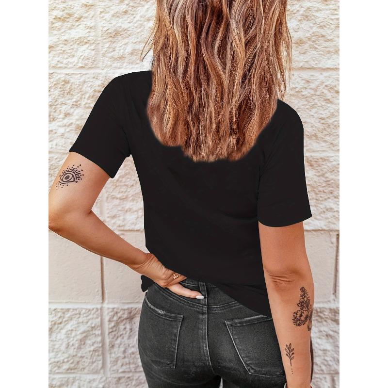 Womens T Shirt Short Sleeve Casual Spring Summer Top Moderate Elasticity Comfortable Religious Apparel for Church Study Daily Wear