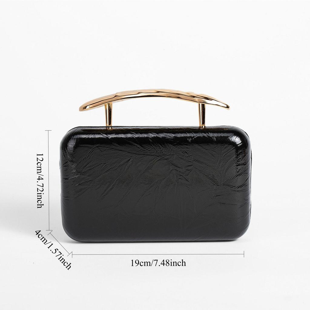 Luxury Designer Women's Clutch Evening Bag Gold Metal Closure Vintage Box with Chain Strap Shoulder Special Occasions