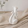 3D Printed Hollow Cat Figurine Modern Abstract Sitting Kitten Statue Artistic Animal Sculpture