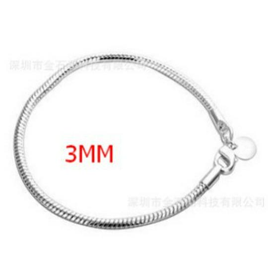 Elegant Silver-Plated 3MM Snake Bone Bracelet
