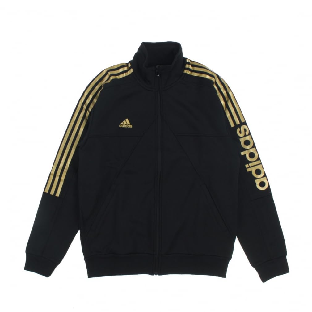 Adidas Long Sleeve Tracksuit Size Black and Gold Men's Jacket, M,