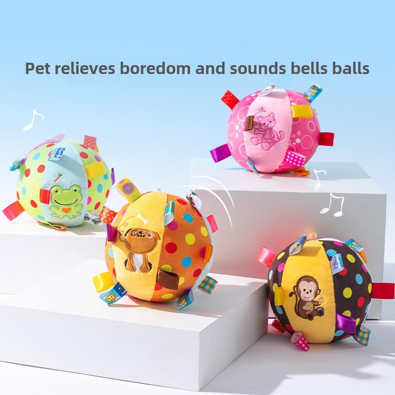 Dog Plush Sound Bell Ball Toy Ball Pet Bite-resistant Companionship Interaction Medium and Large Dog Training Football Supplies