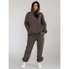 Comfrt Solid Color Embroidery Fleece Oversize Couple Hoodie Casual Loose Sweatpants Set