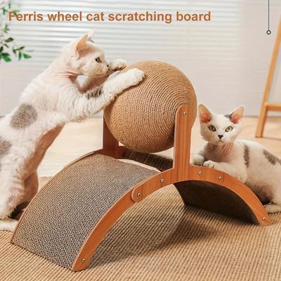Juguetes para gatos resistentes al desgaste, bola rascadora para mascotas, dispositivo de garra, tablero rascador para gatos 2 en 1, bola rascadora para gatos, juguetes interactivos para mascotas