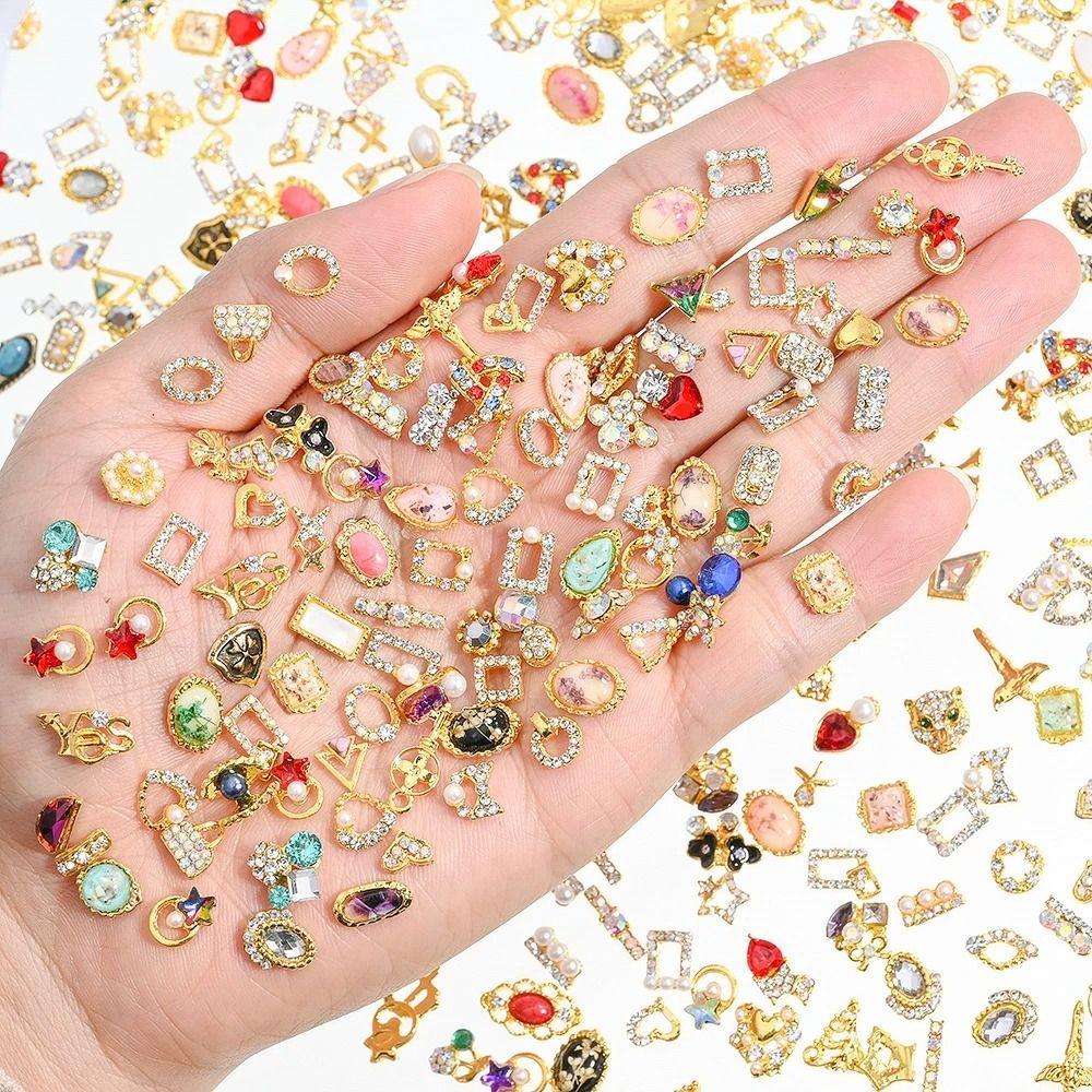 Light Luxury Metal Nail Accessories Crystal Butterfly Nail Metal Jewelry  Nail Salon
