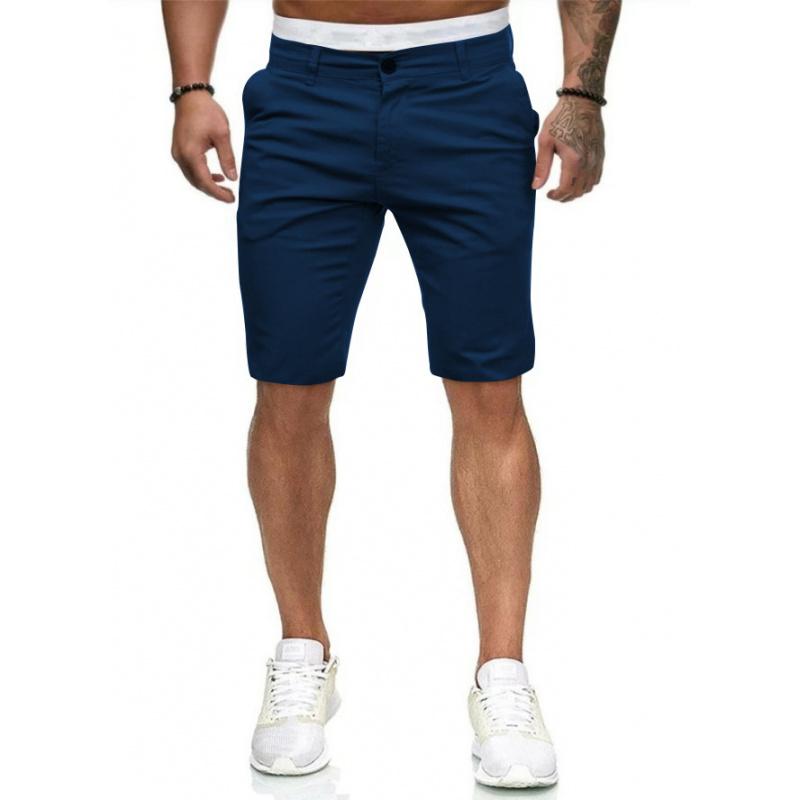 New Men Casual Fashion Solid Color Simple Slim Straight Shorts For Young Men