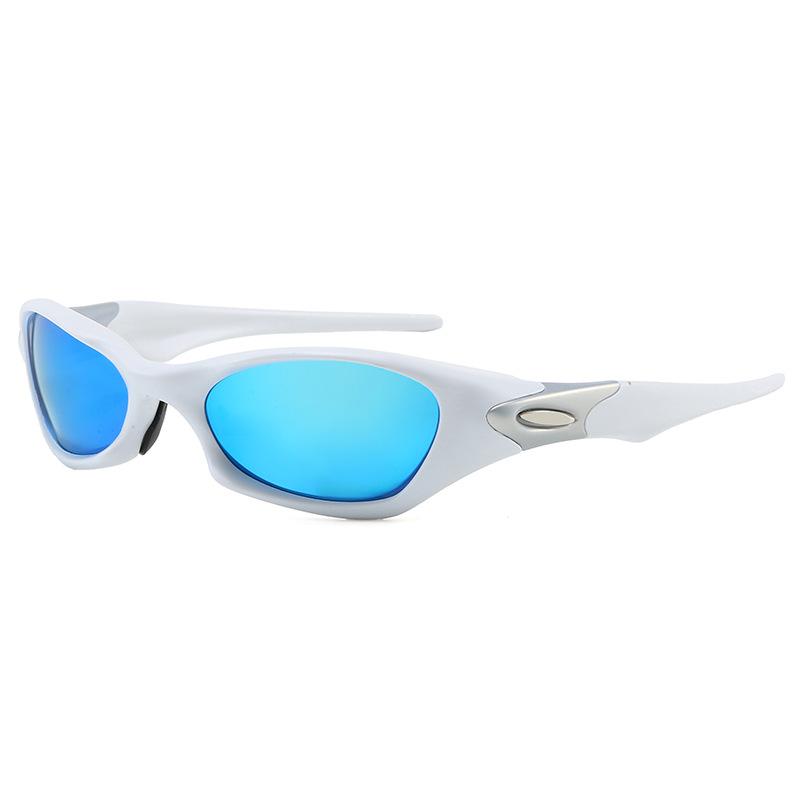 

New European and American style TR90Polarized sunglasses for cycling, self-driving, outdoor sports, running, mountaineering, and fishing Silver frame ice blue