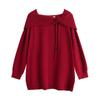 Plus-size Women's Knitted Sweater with Slimming and Covering Design for The Abdomen. Long-sleeved Top.