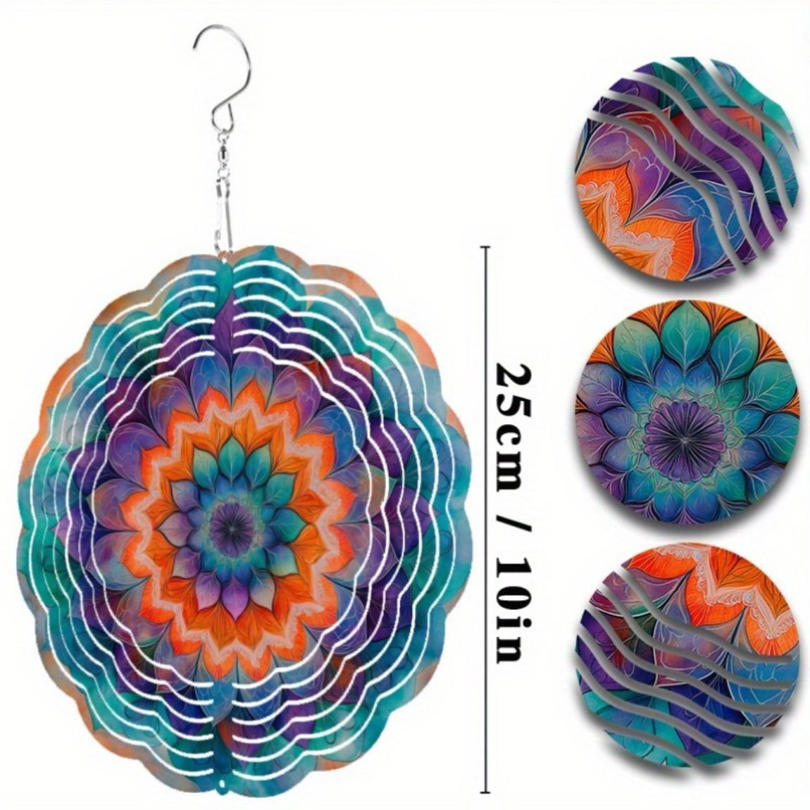 

Металлический вращающийся на 360 градусов колокольчик ветра 25,4 см Элегантный художественный подвесной декор для патио сада двора Весенне-летний осенне-зимний стиль 01A