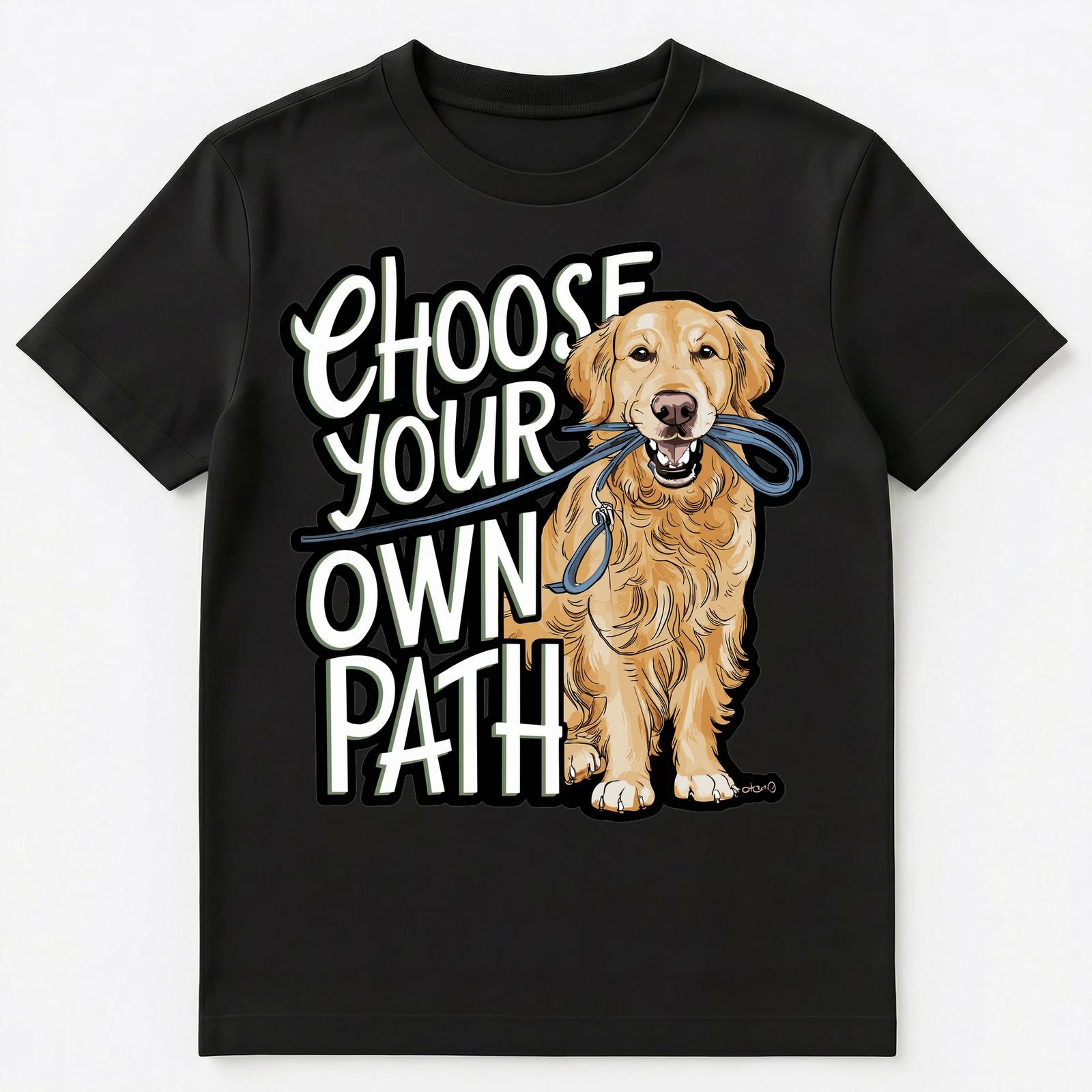 Funny Choose Your Own Path Retriever Dog Leash Unisex T-Shirt L