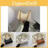 Trendy Crescent Bag With Chain Strap Stylish Pu Leather Street Fashion Medium Handbag