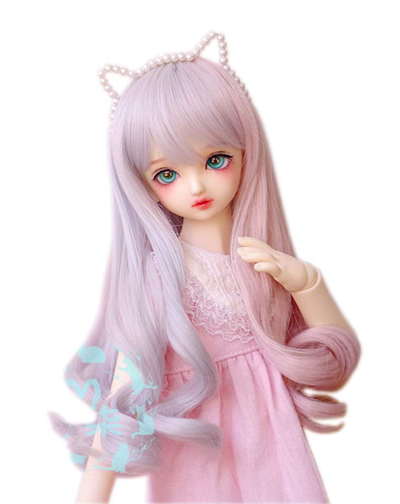 

ABUNDANTDOODS Кукла Кудрявый Цвет Термостойкий Градиент Серый Розовый 1/3, 1/4, 1/6 Парик, Длинный, Смешанный, (180°C), & (Кукла 1/6)